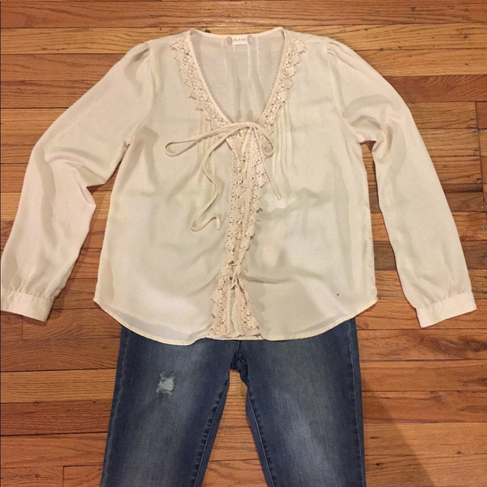 Lace Up Peasant Top - Altar'd State